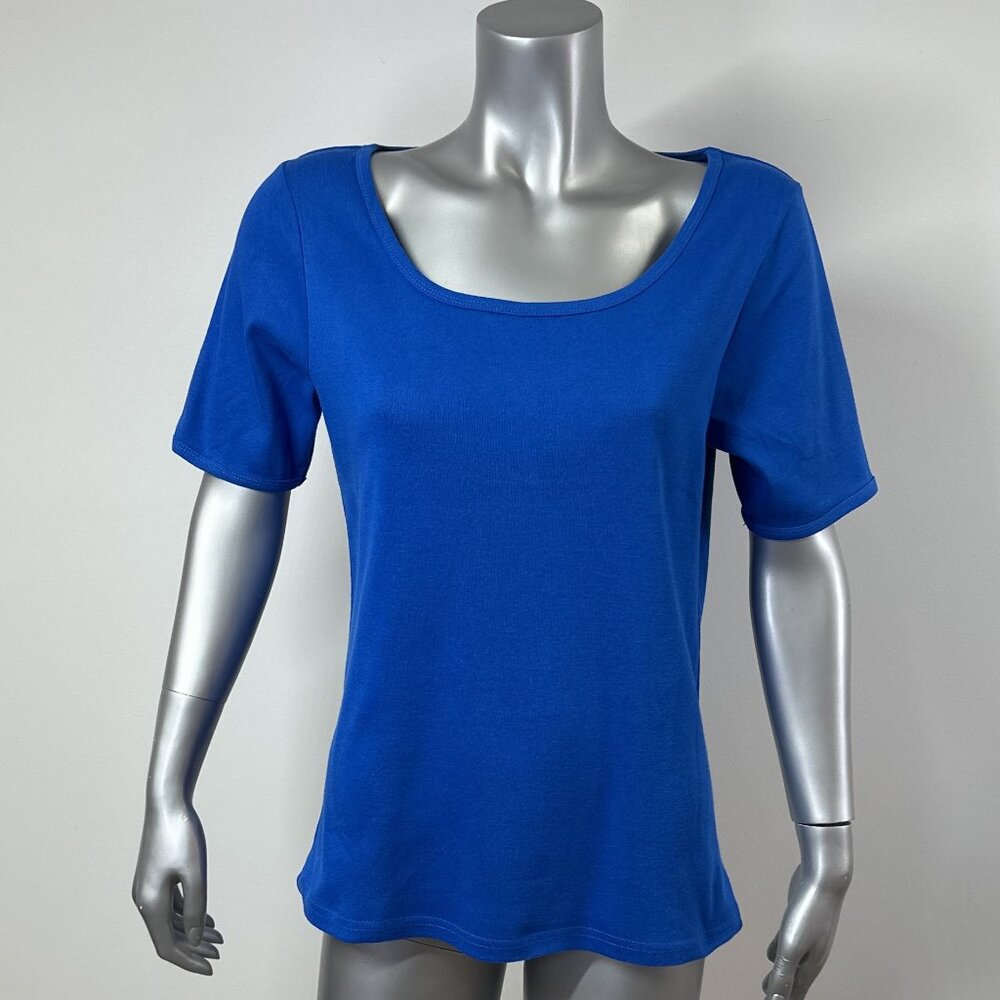 NWOT Women's Short Sleeve Scoop Neck Top in Royal Blue
